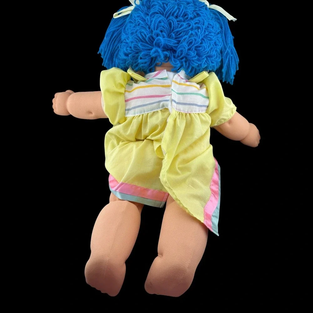 B.B. Made In Spain My Baby Doll Blue Hair Blinking Eyes Rare Vintage Collectible